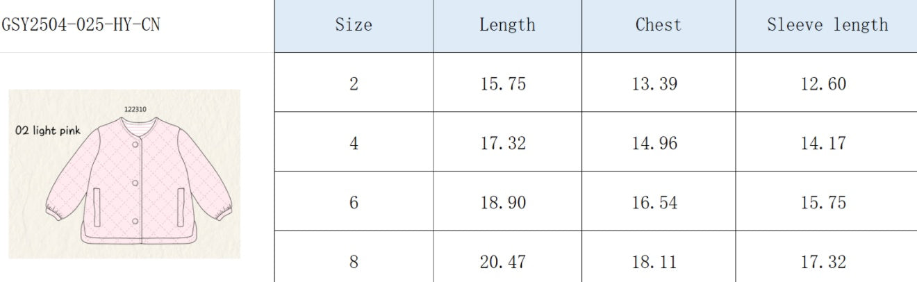 Girl’s pink quilted jacket