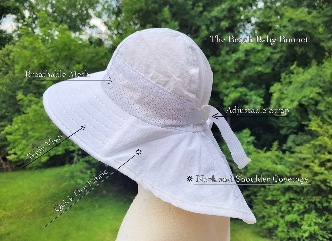 Umbrella Style Beach Baby Bonnet