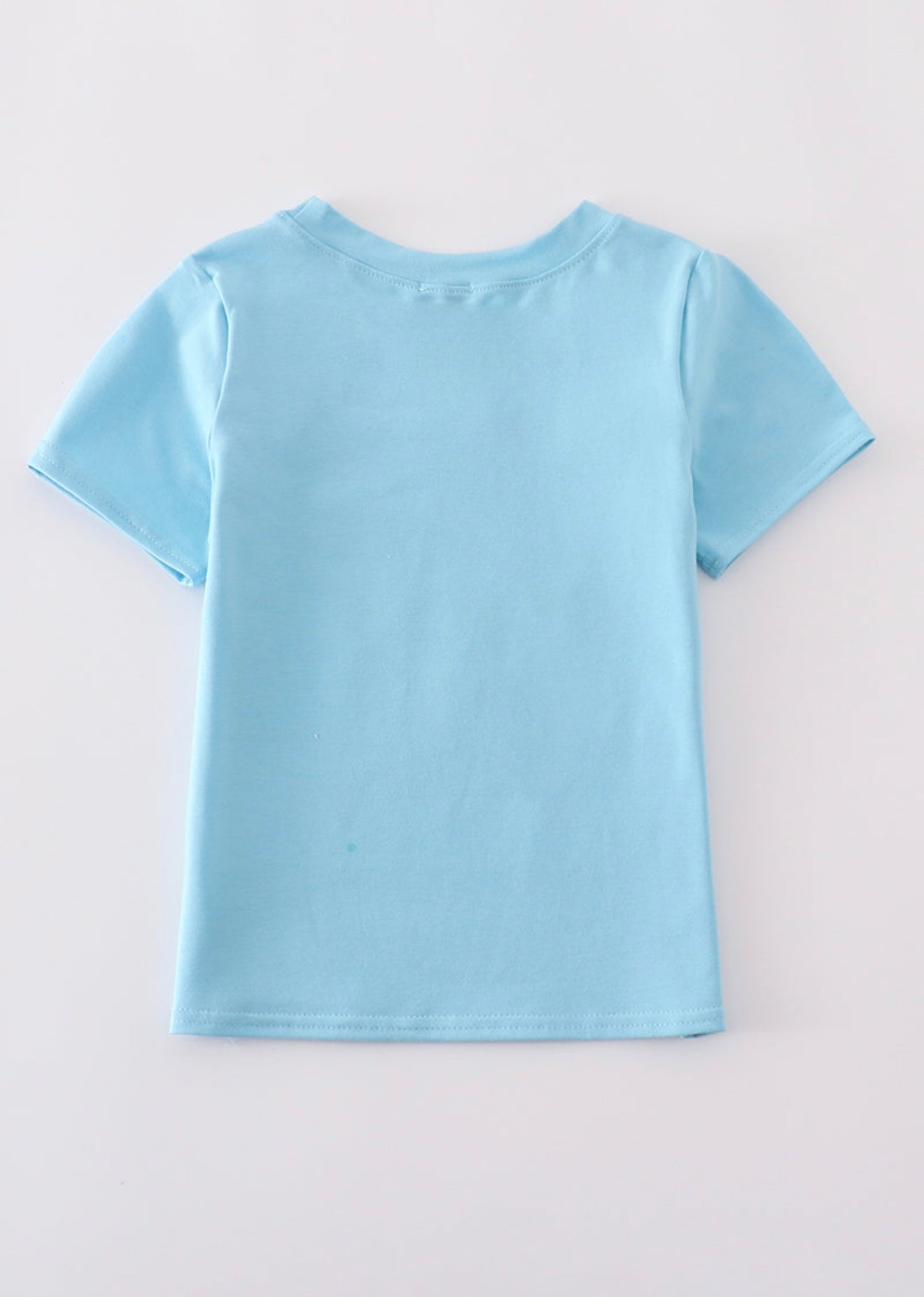 Blue fish appliqué top