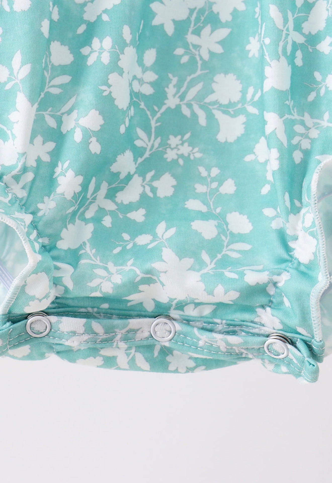Sage floral smocked floral bubble