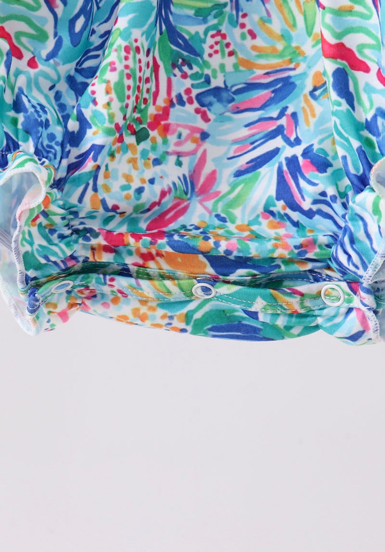 Blue floral print ruffle bubble