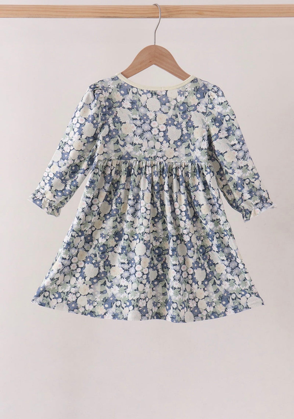 Vintage Floral Smocked Ruffle Dress