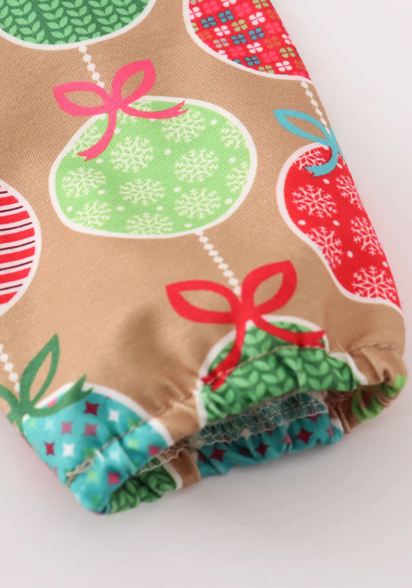 Green Christmas Ornaments Print Dress