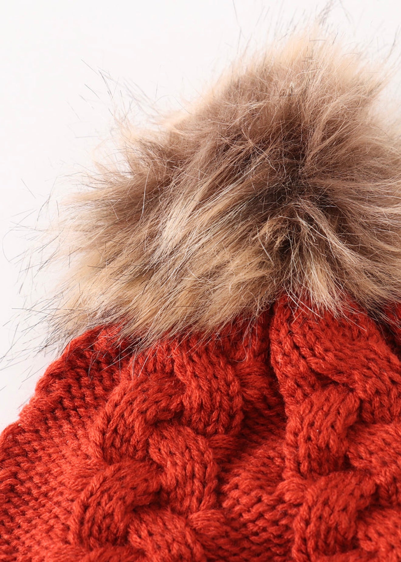 Baby, Kid, and Adult Pompom Cable Beanie