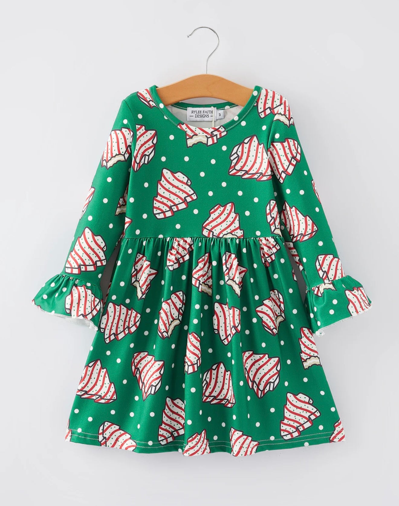 Christmas Gingerbread Print Girls Dress