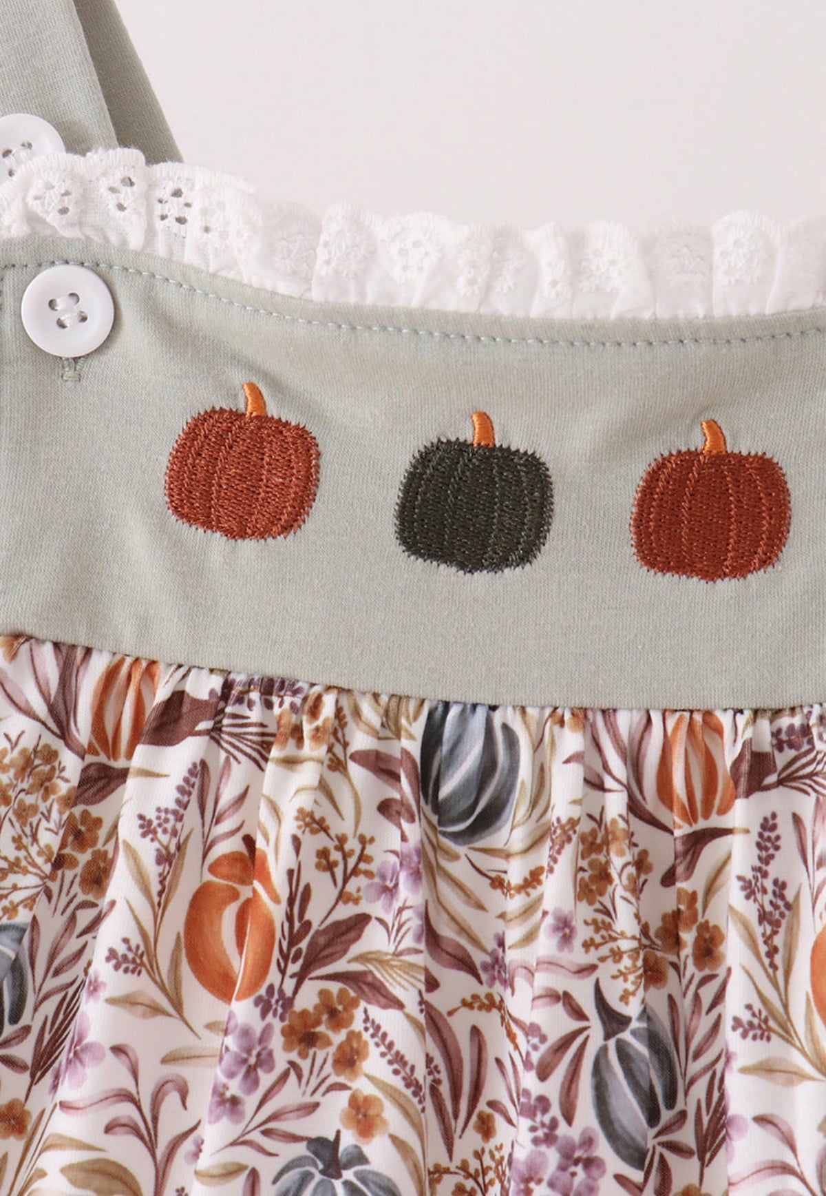 Pumpkin Embroidery Lace
Ruffle Dress