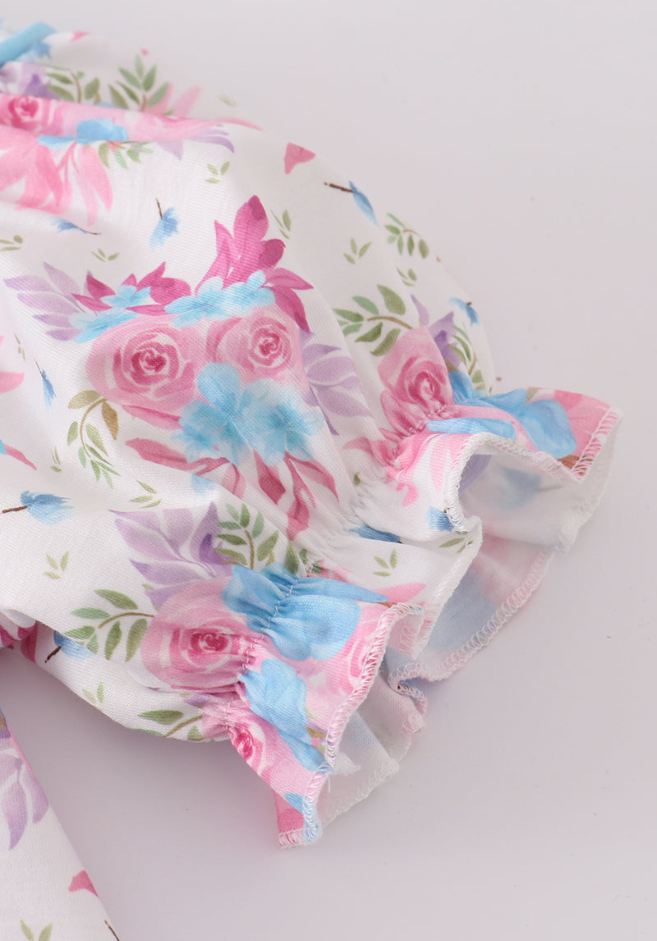 Blue petal meadow embroidery girl dress