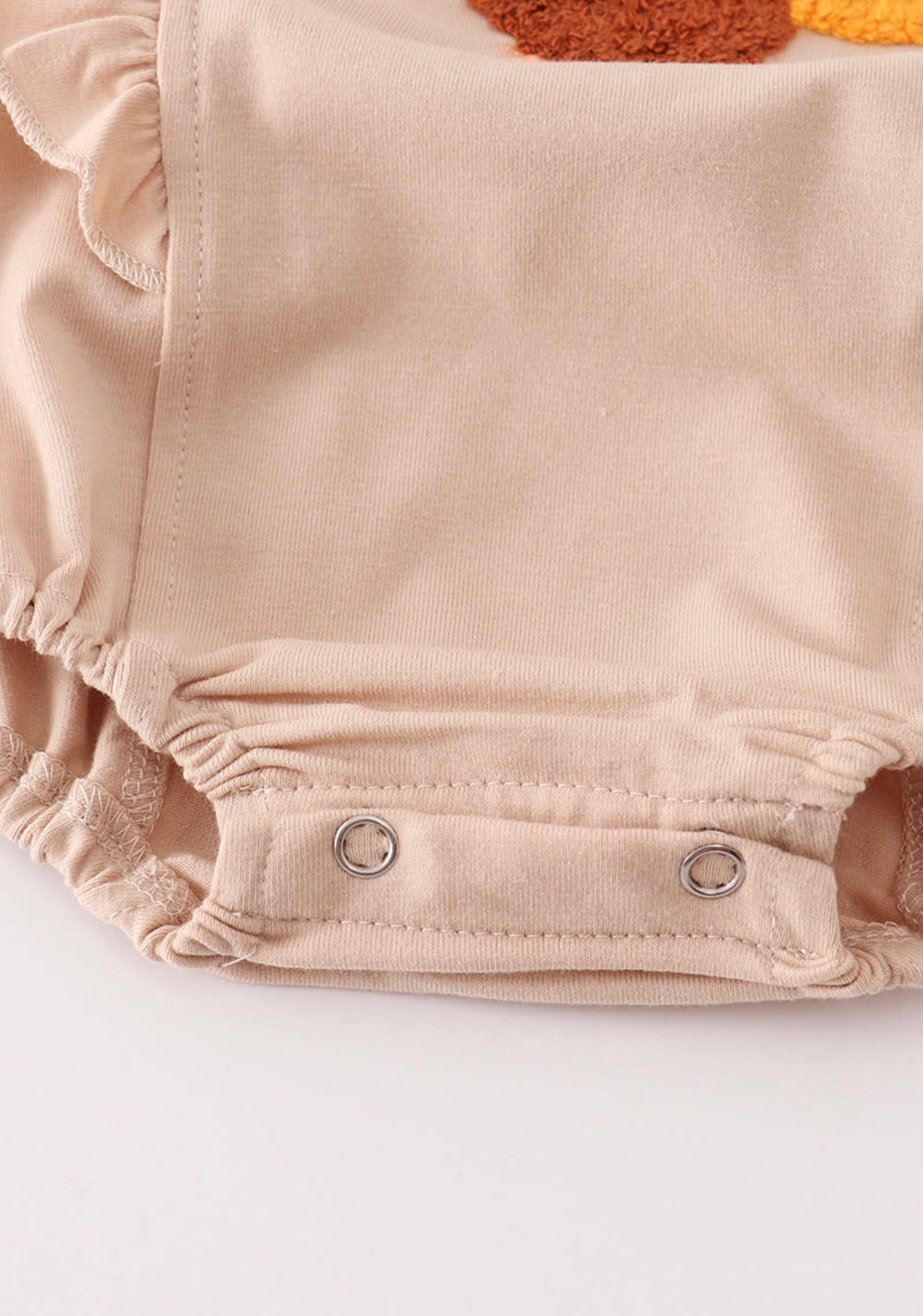 Beige Turkey French Knot Girl’s Ruffle Bubble