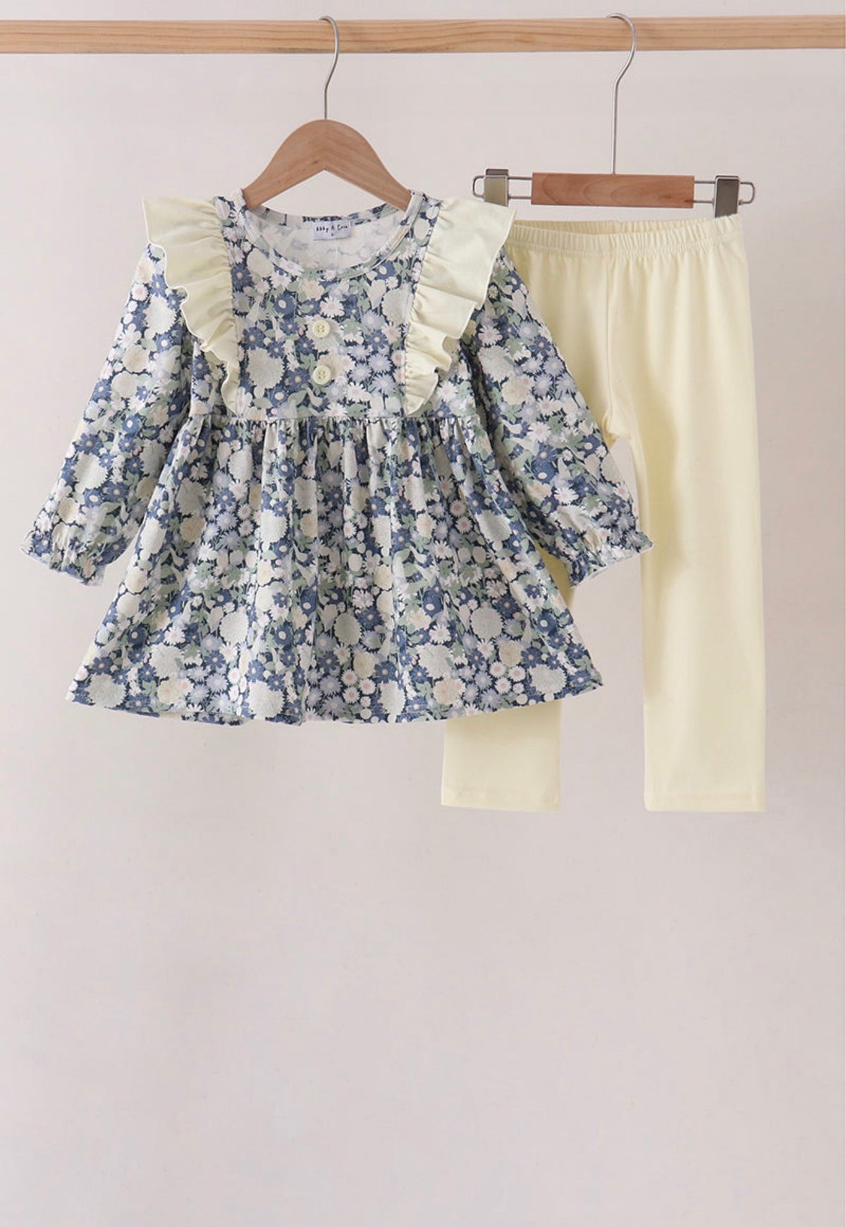 Vintage Floral Ruffle Pants Set