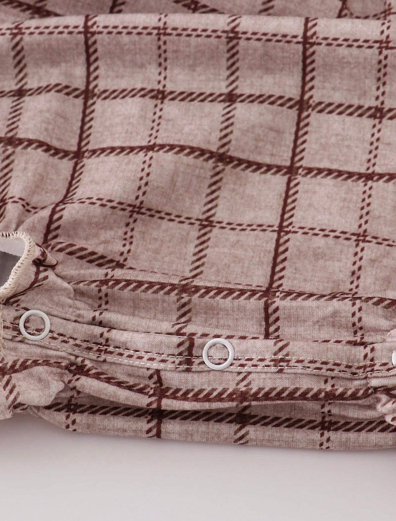 Brown plaid ruffle girl bubble