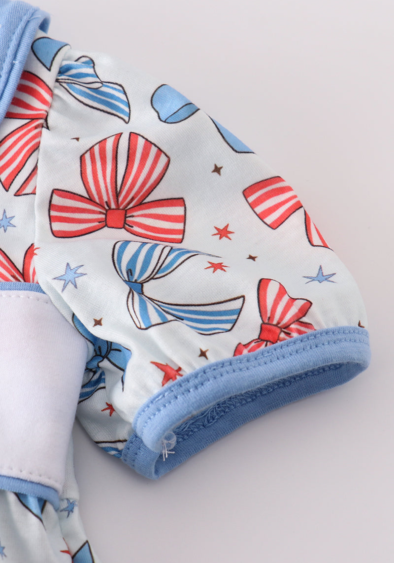 Patriotic bows embroidery ruffle bubble