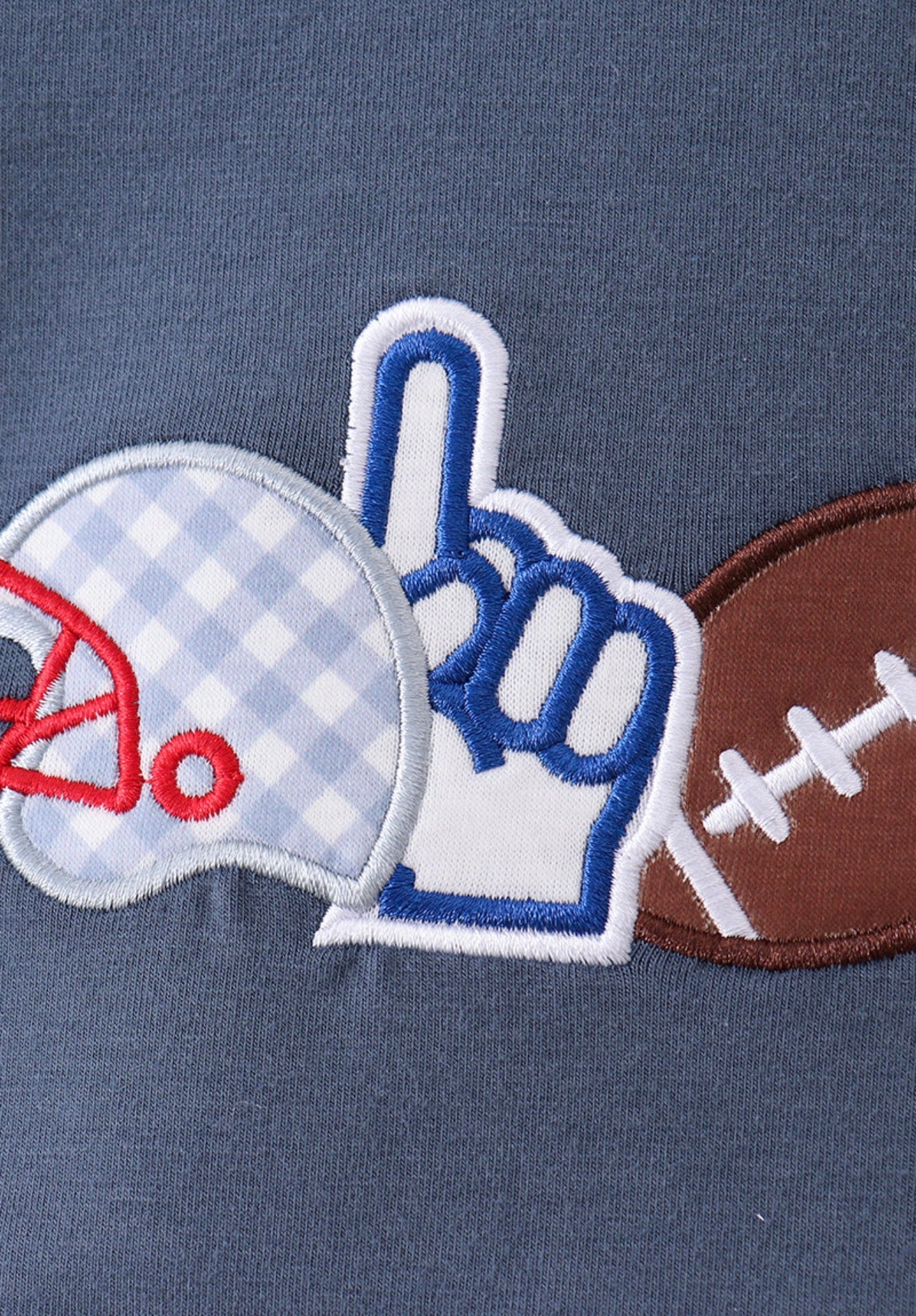 Blue football appliqué bubble