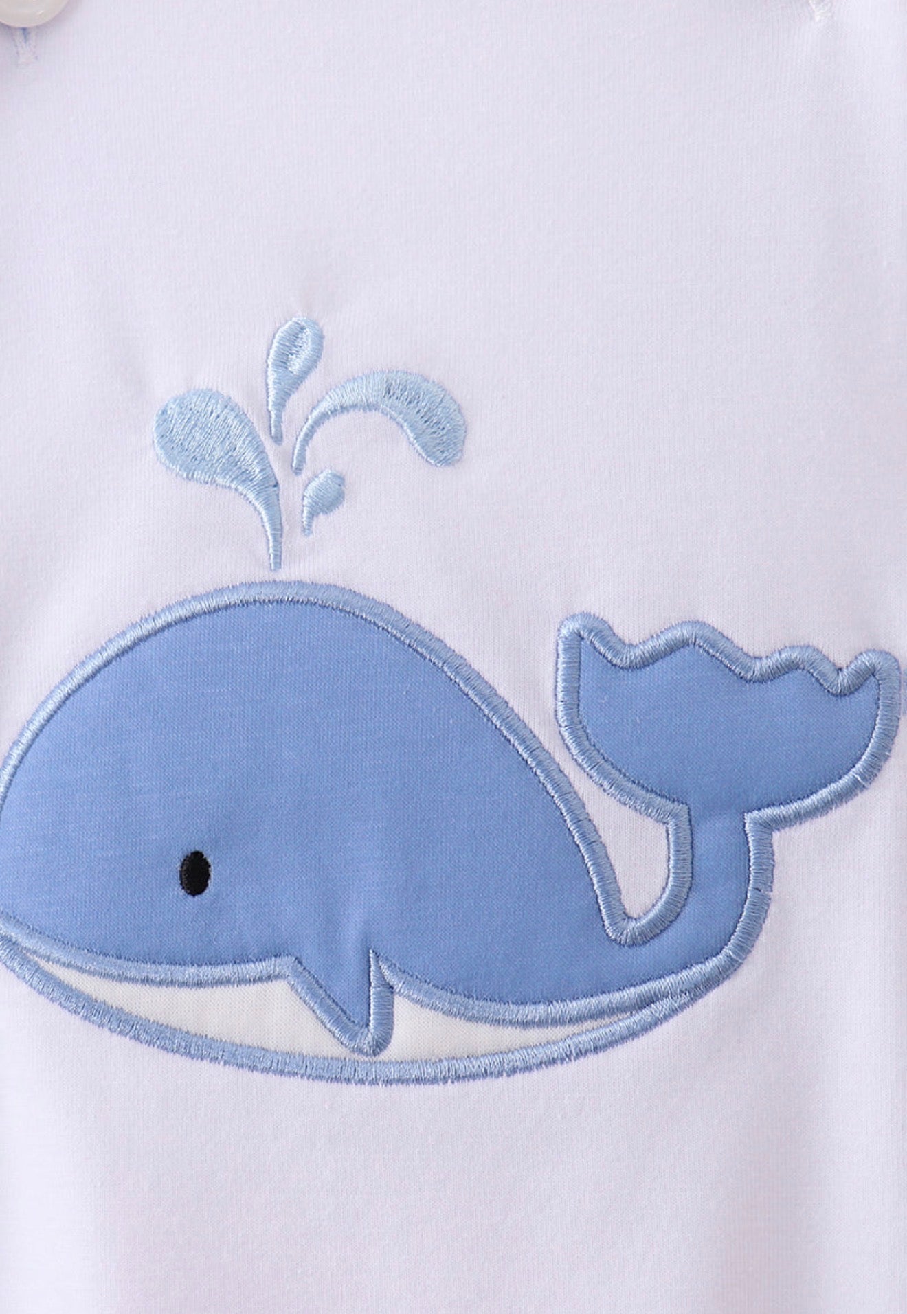 Blue whale appliqué bubble