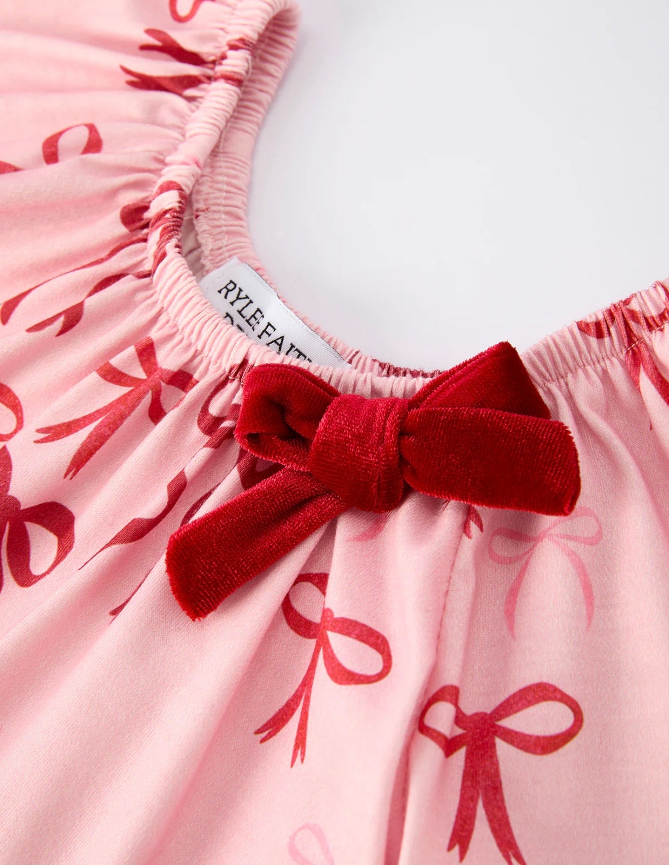 Christmas Bow Print Baby Girls Romper