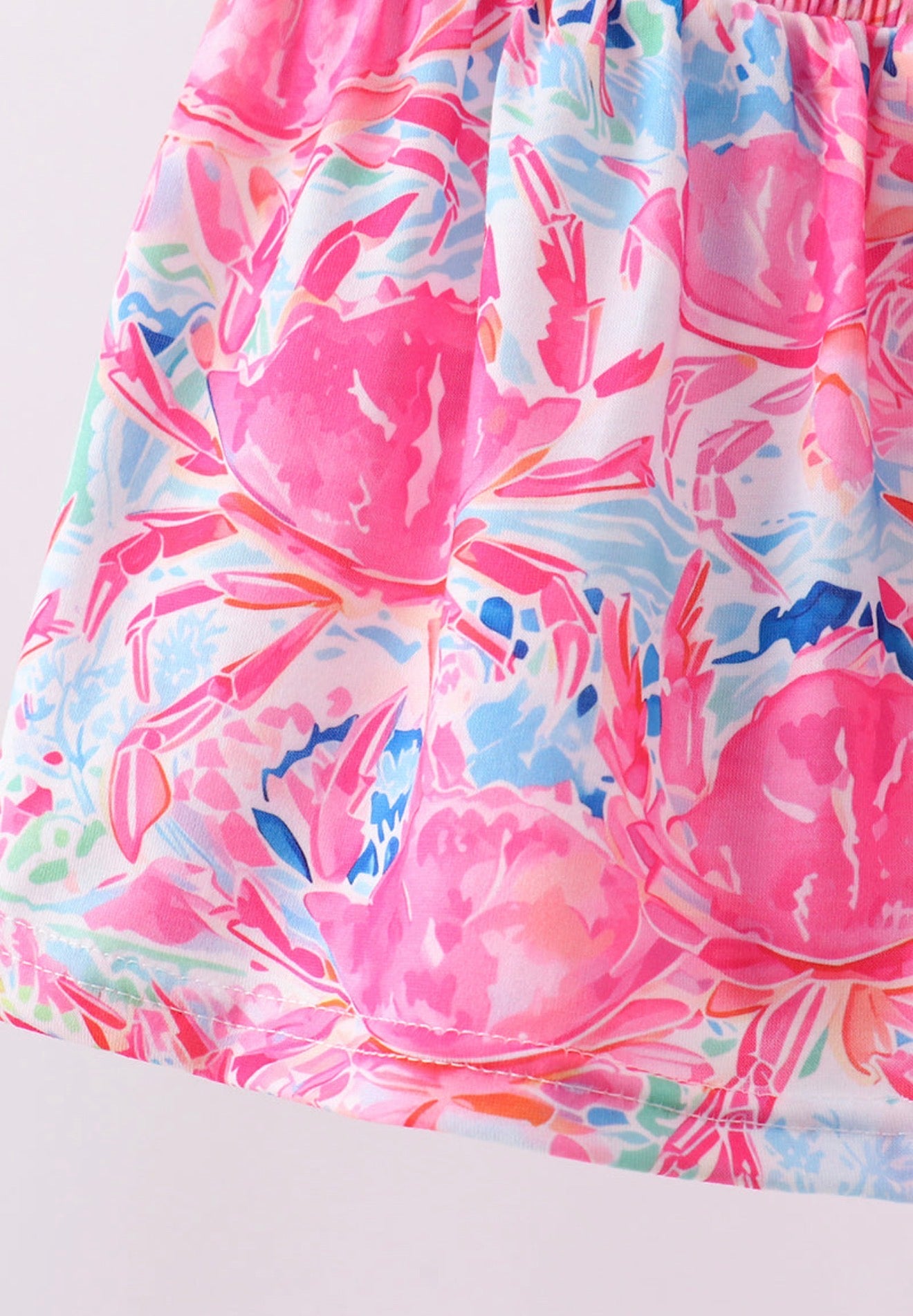 Pink floral smocked ruffle bloomer set