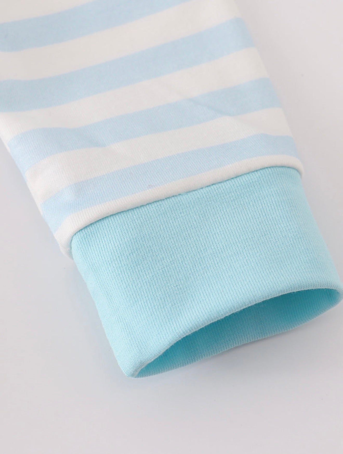Blue Snowman Embroidery Striped Boy Bubble￼