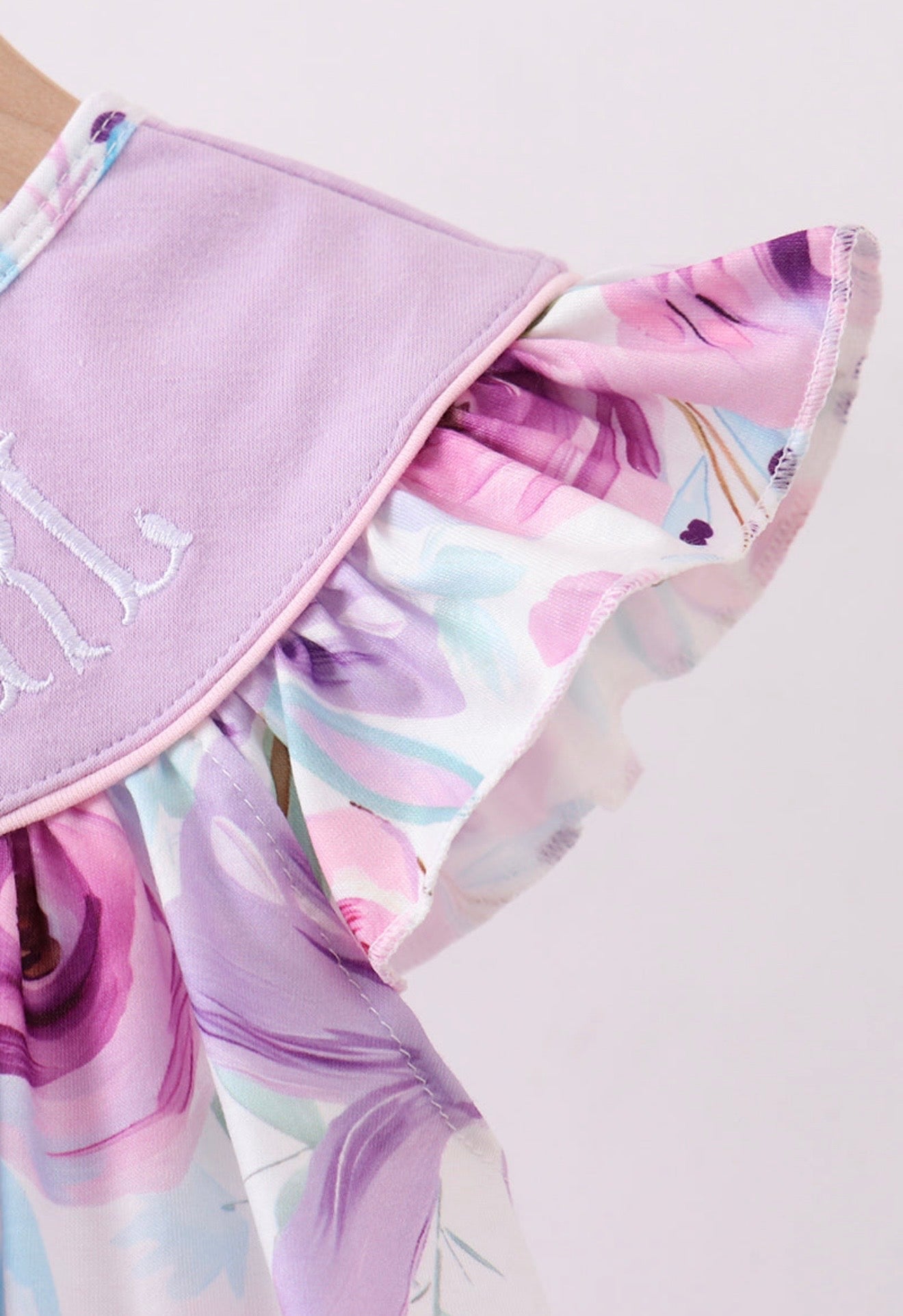 Purple MAMA’S GIRL floral embroidery dress