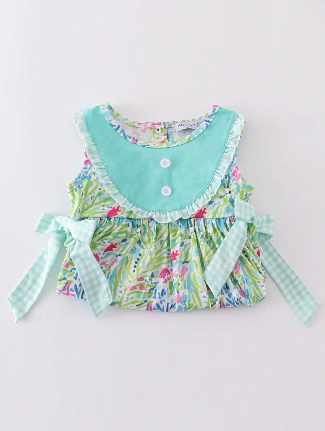 Ocean bloom print ruffle dress