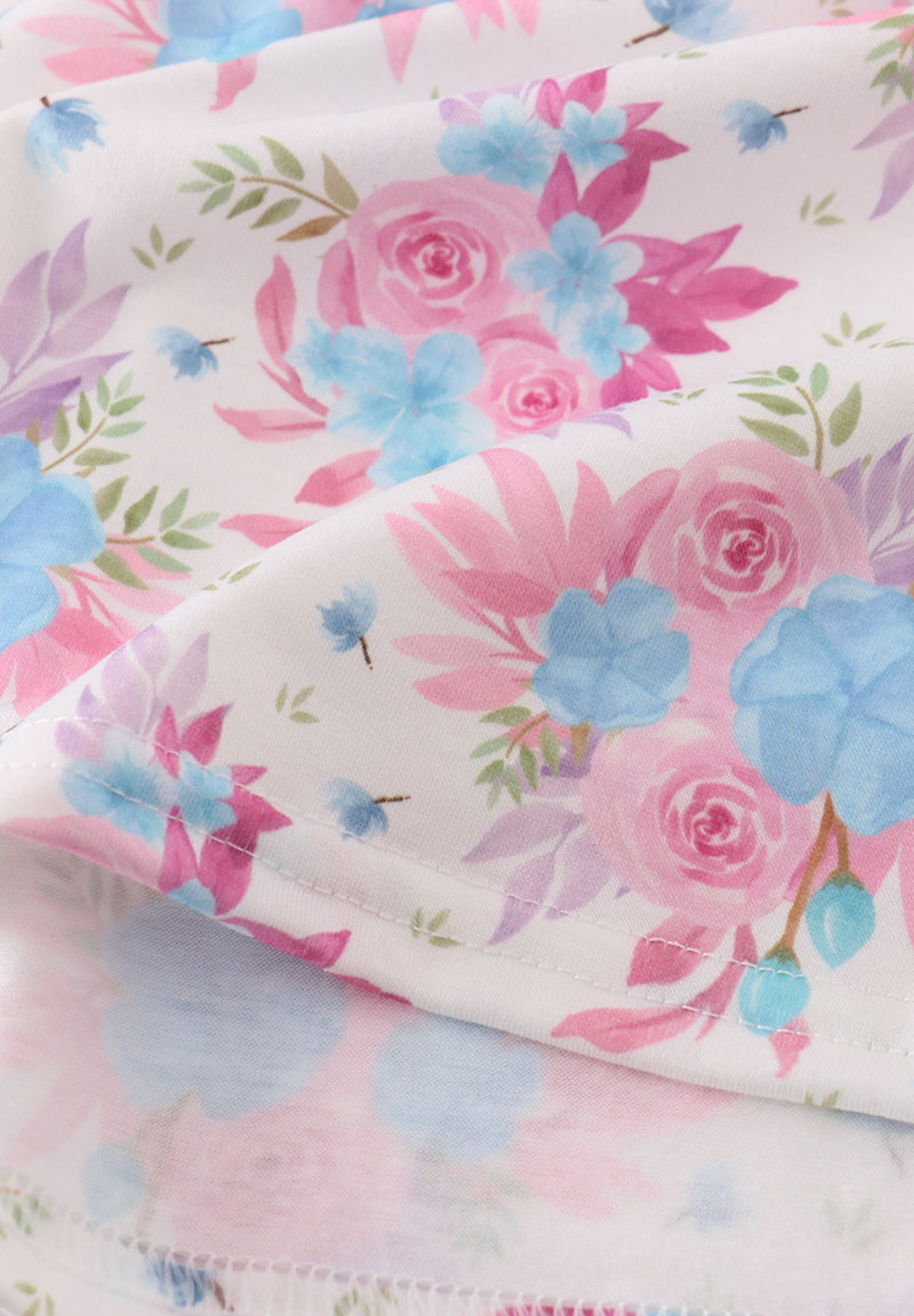 Blue petal meadow embroidery girl dress