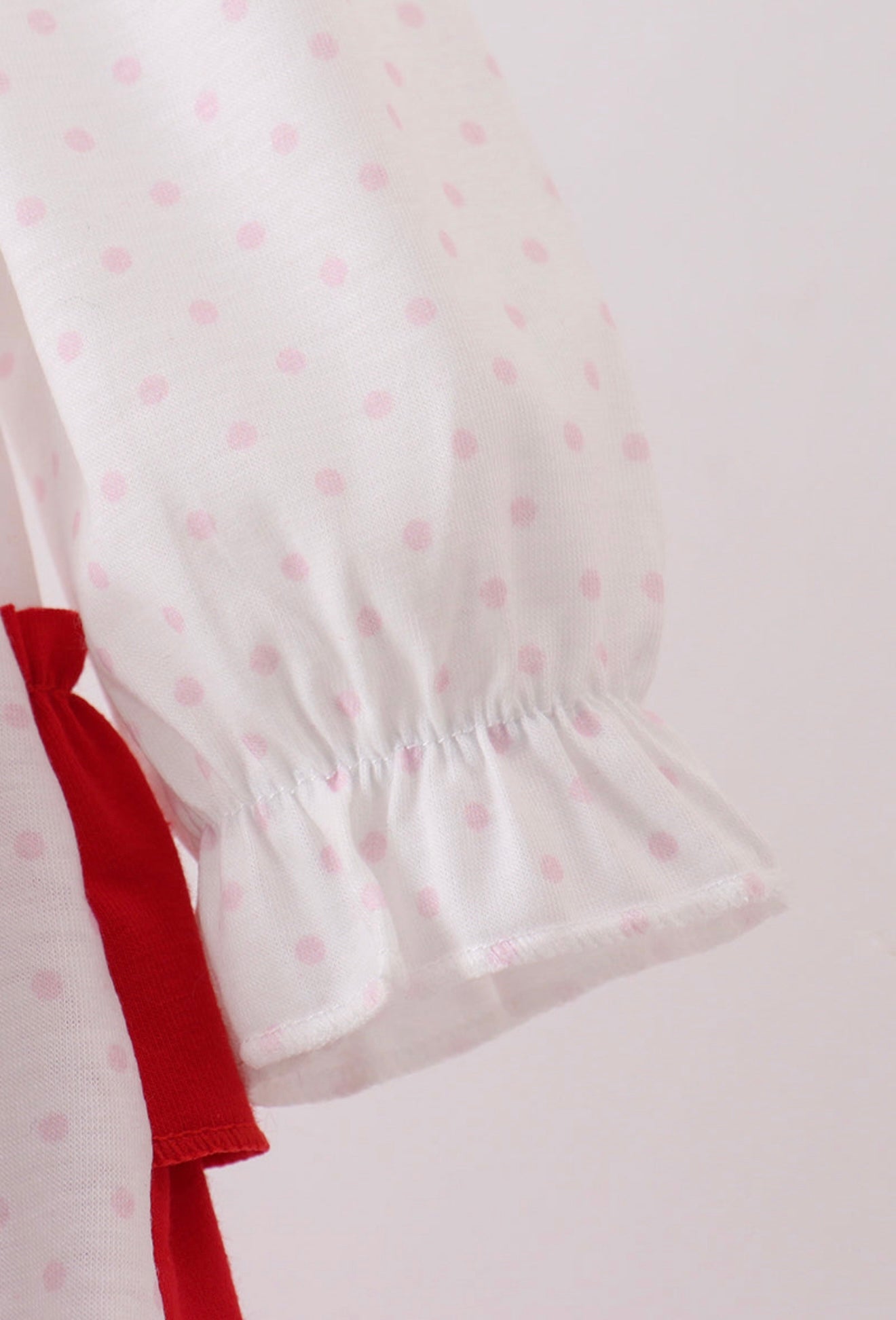 White puppy embroidery ruffle bubble