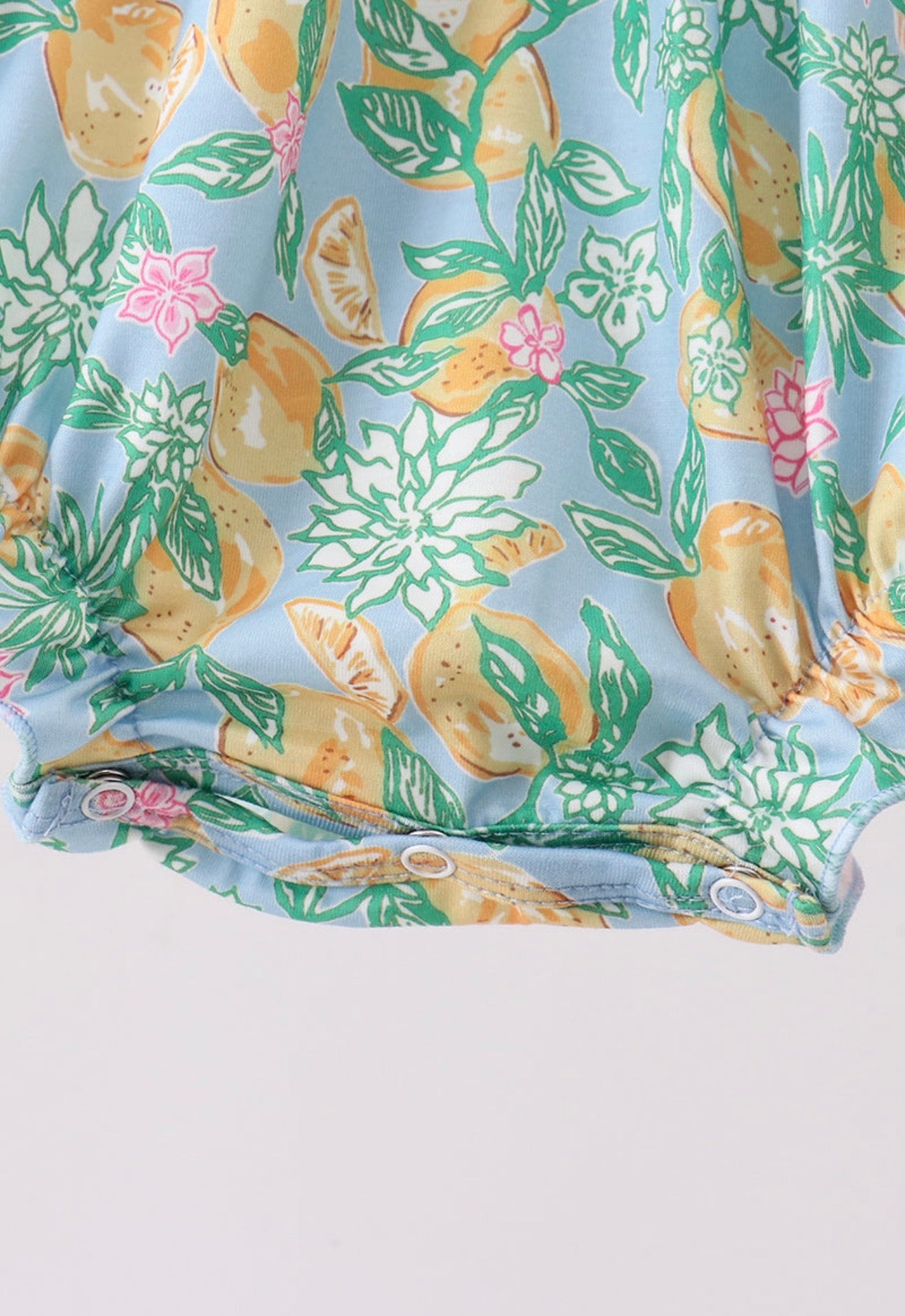 Green lemon smocked ruffle bubble