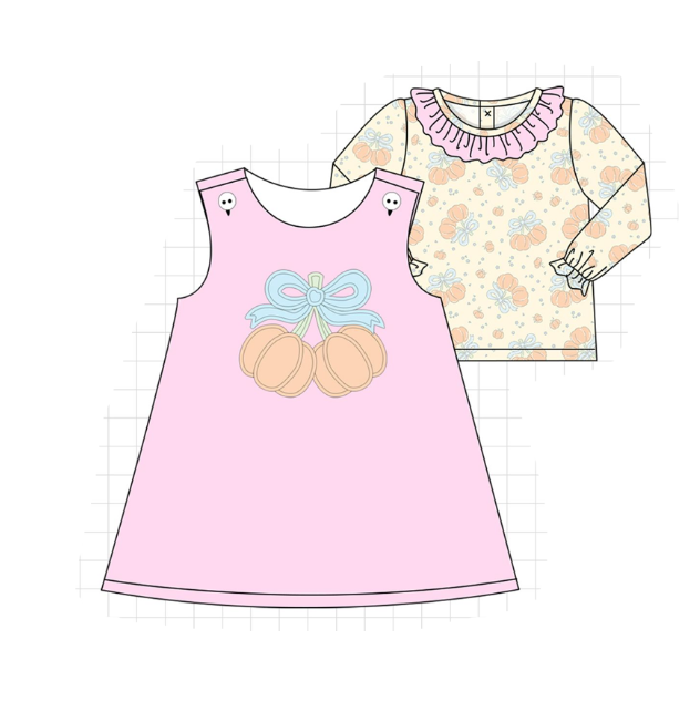 Pink Bow Pumpkin Ruffle 2 piece Set