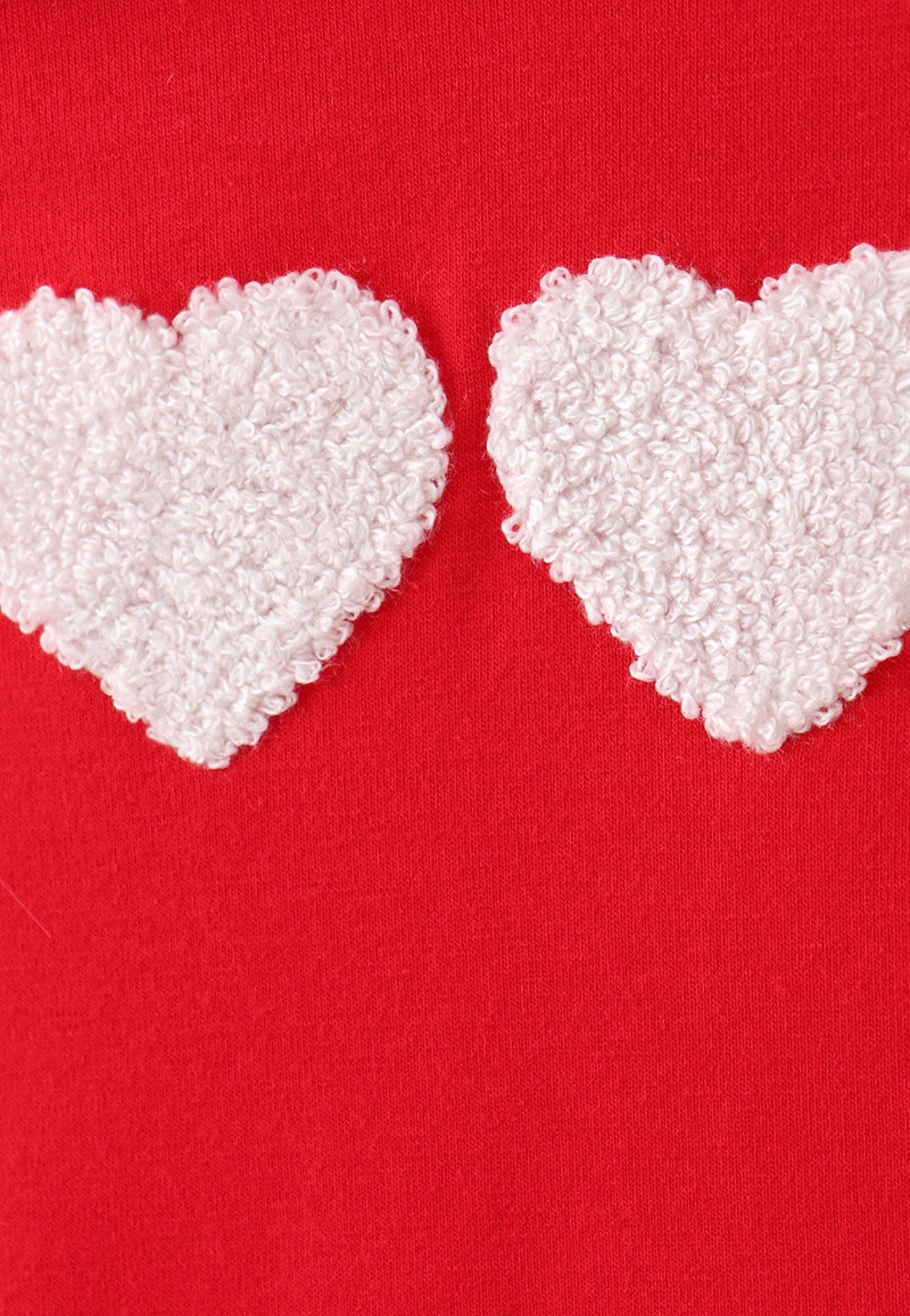 Red heart french knot ruffle pants set