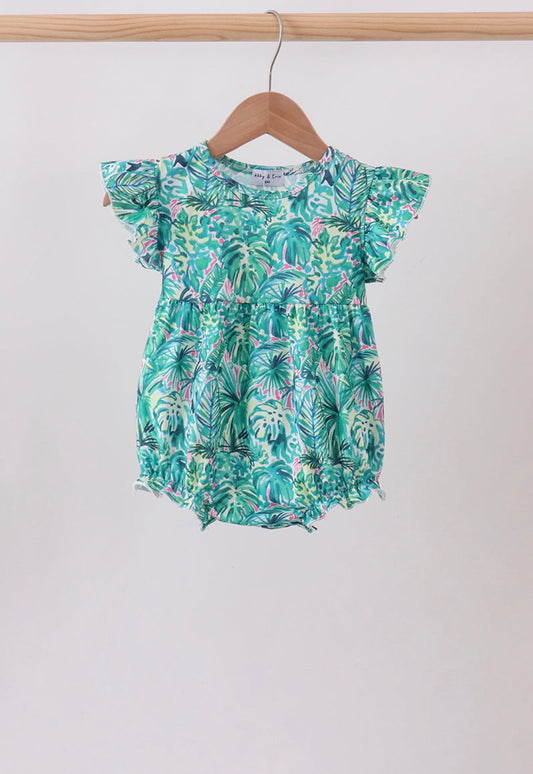 Green lily floral bubble