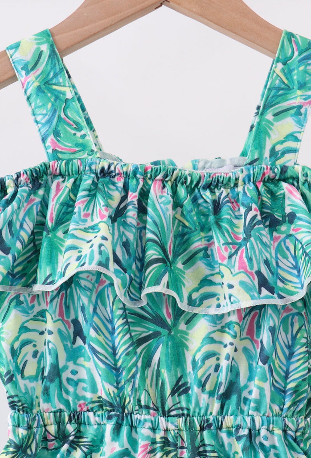 Green lily floral jumpsuit