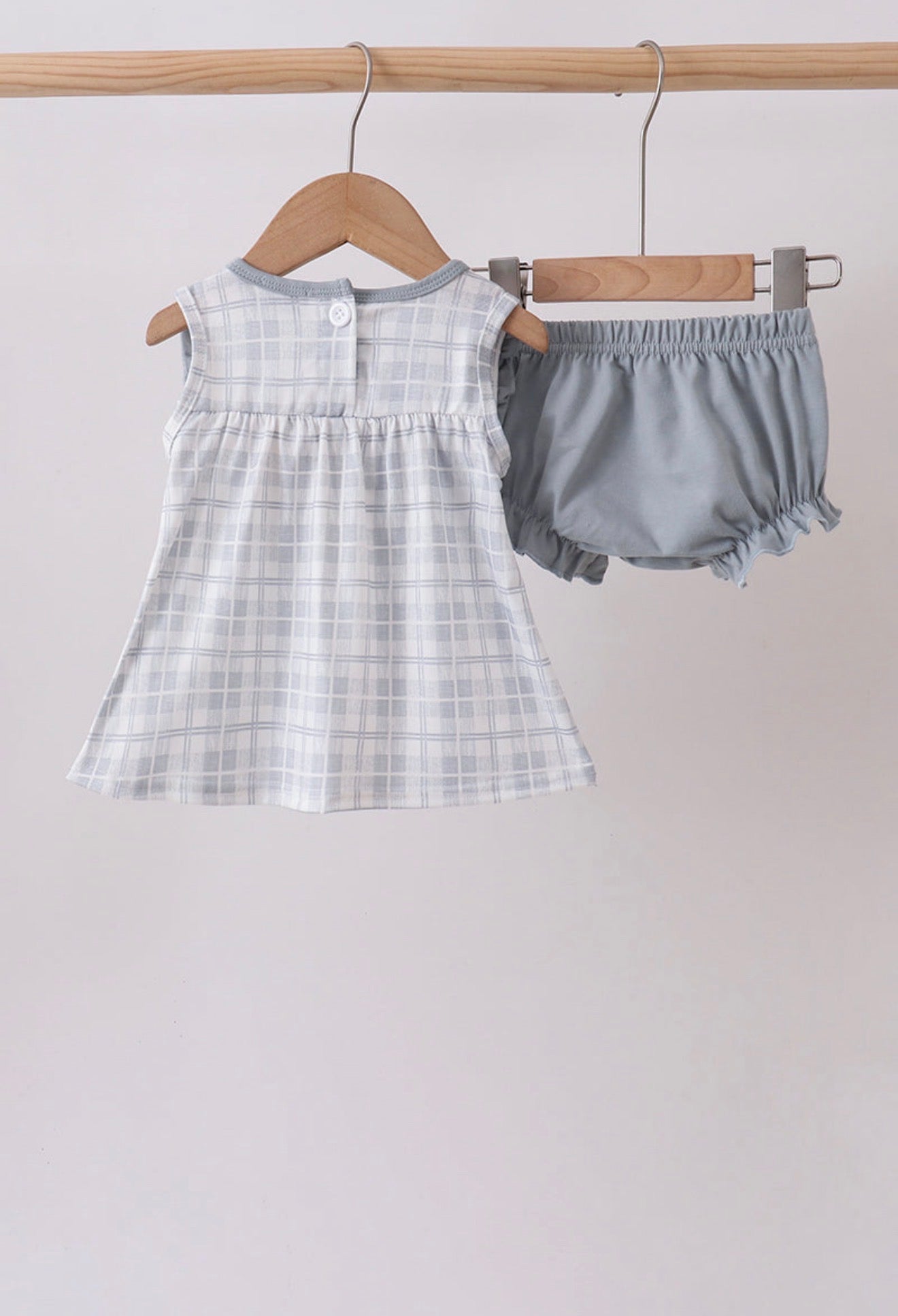 Blue Faith Quote Embroidered Bloomer Set