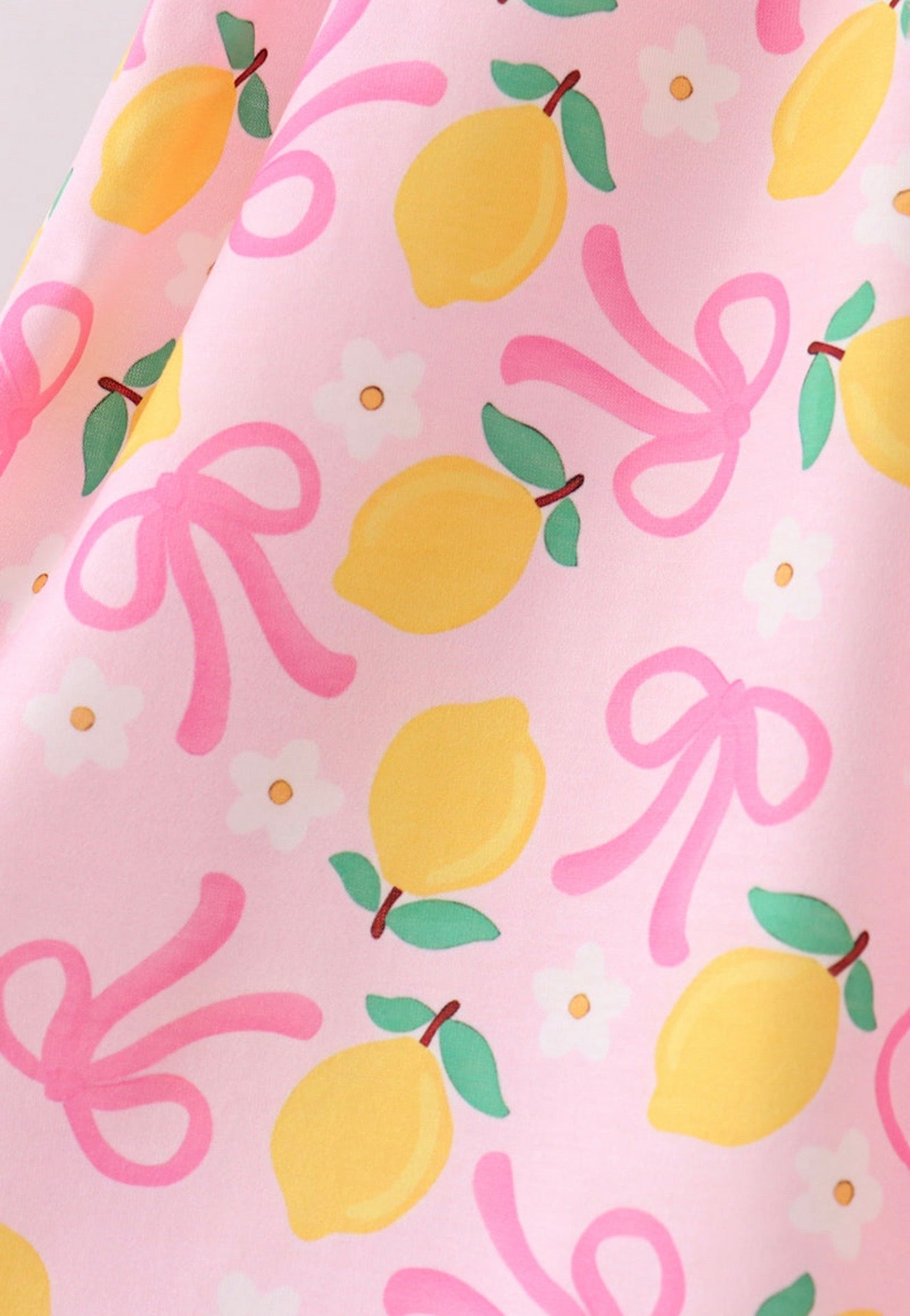 Pink lemon smocked ruffle dress
