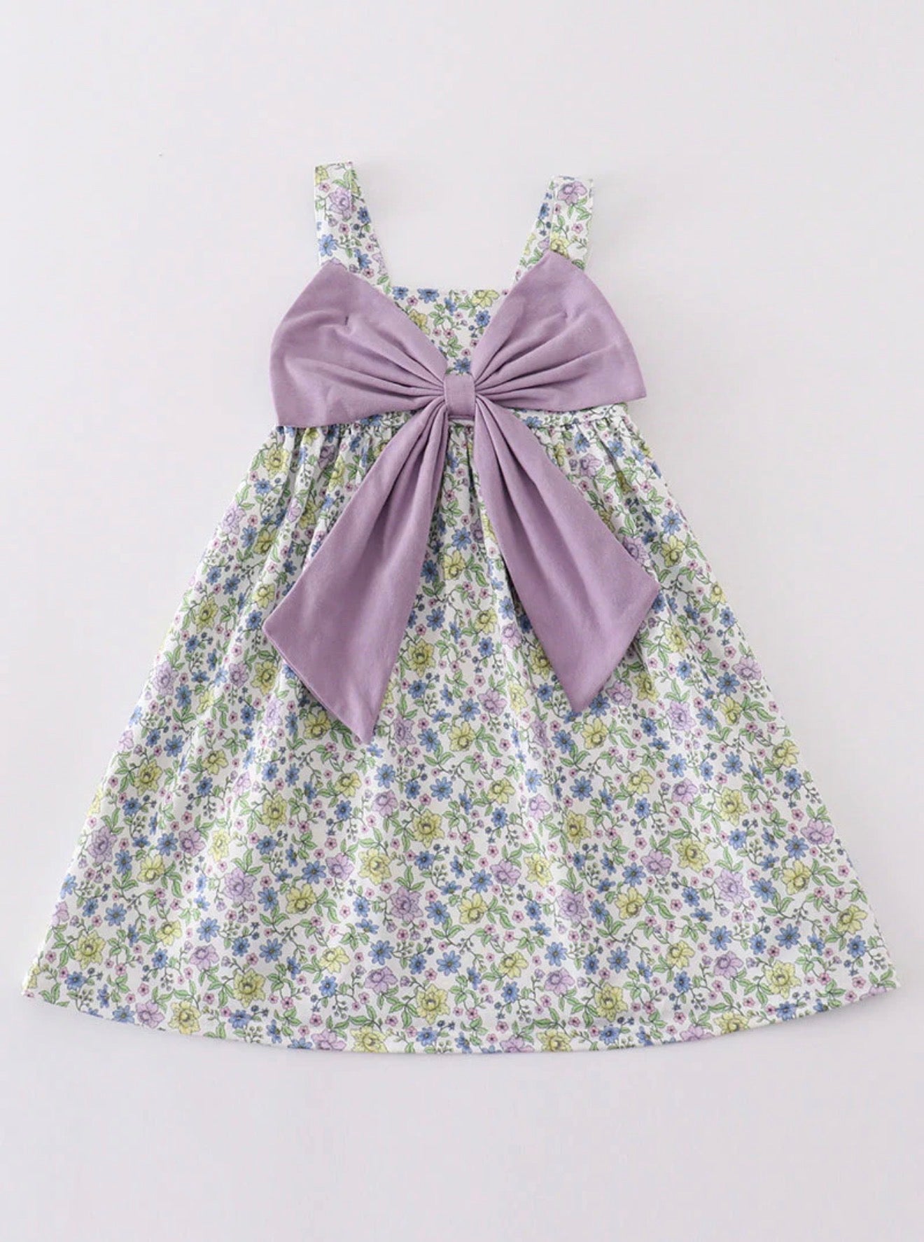 Purple bow floral dress