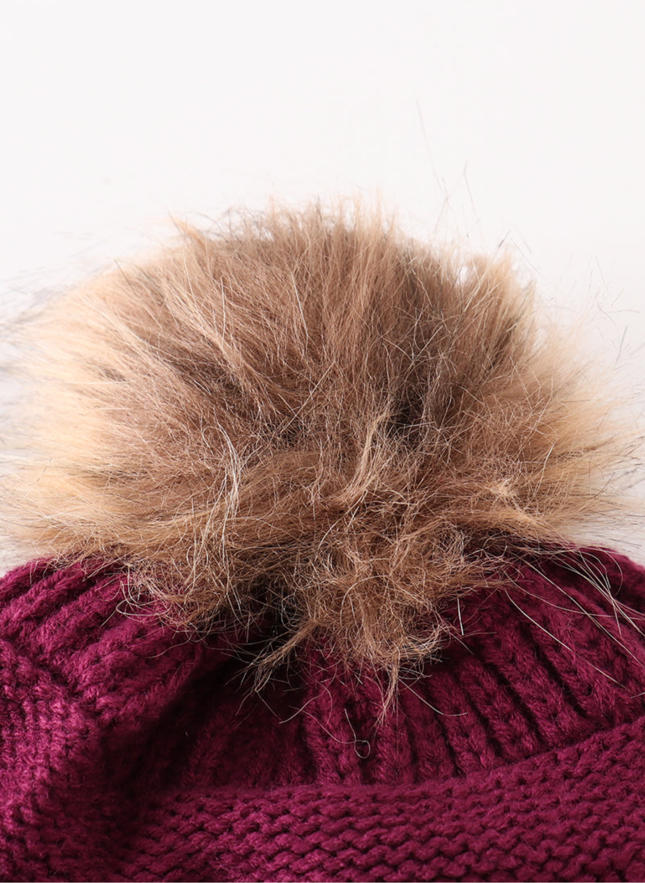 Kids and Adult Pompom Cable Beanie