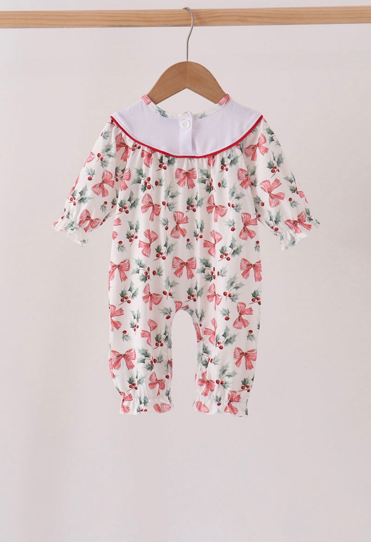 Merry Christmas embroidery romper
