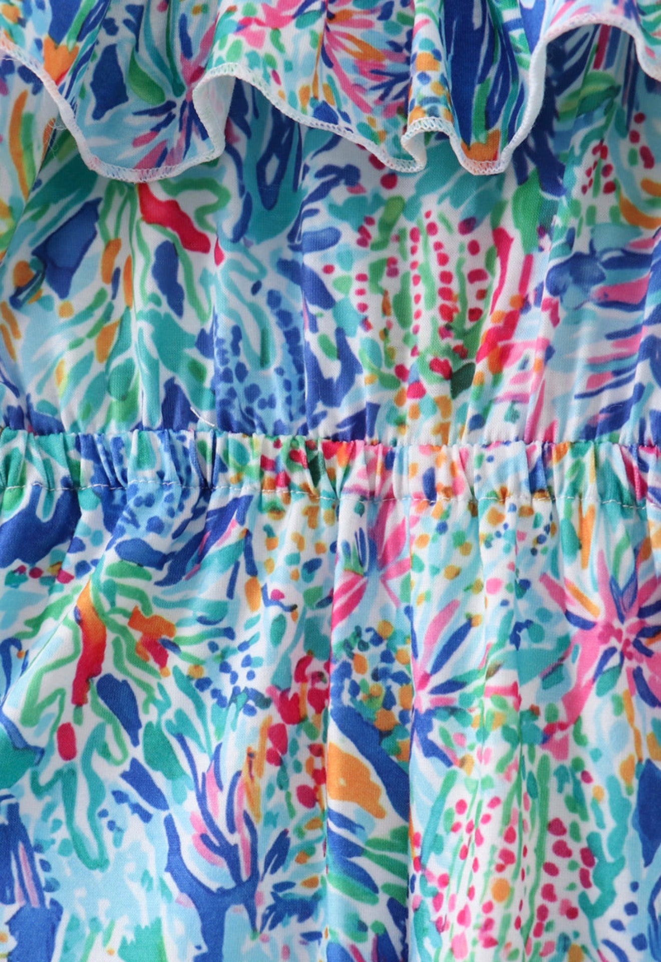Blue floral print jumpsuit