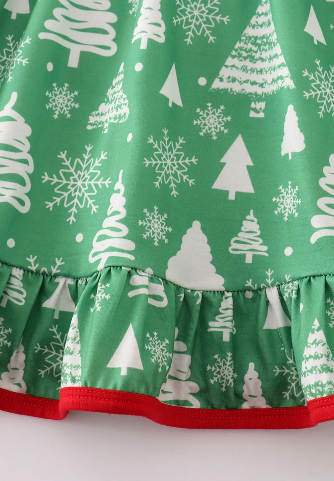 Green Christmas Tree Ruffle Dress