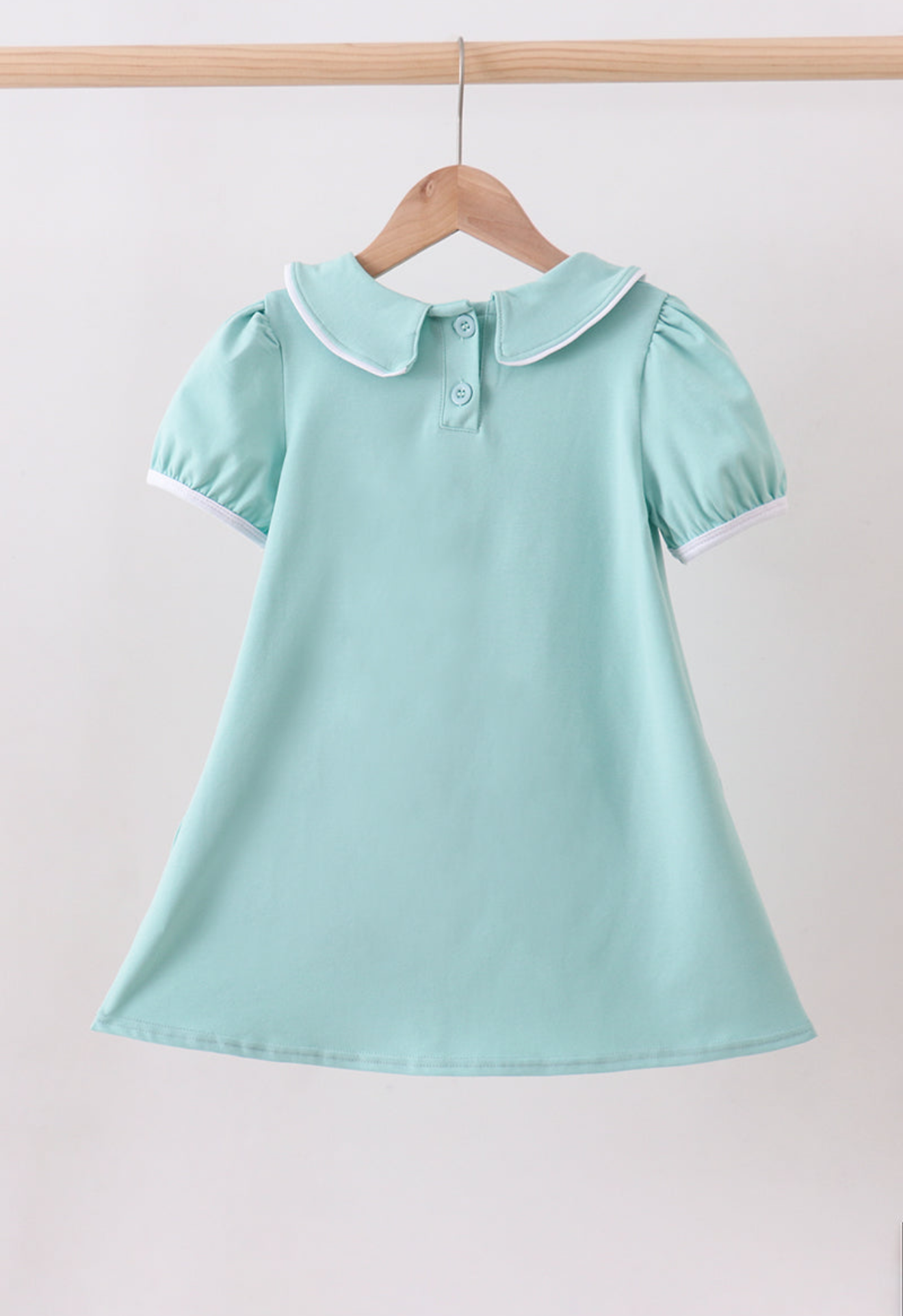 Blue He is Risen embroidery girl’s dress