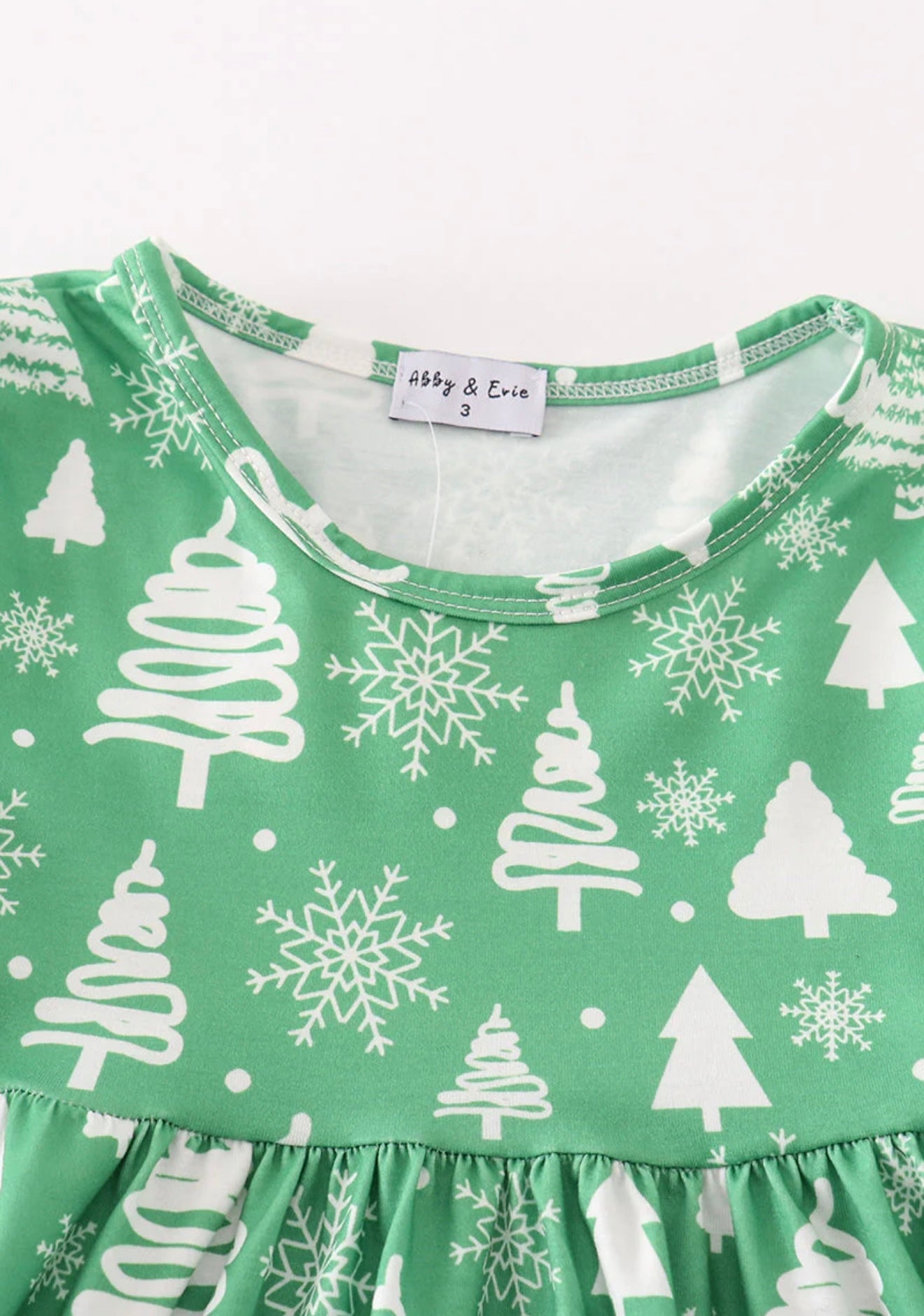 Green Christmas Tree Ruffle Dress