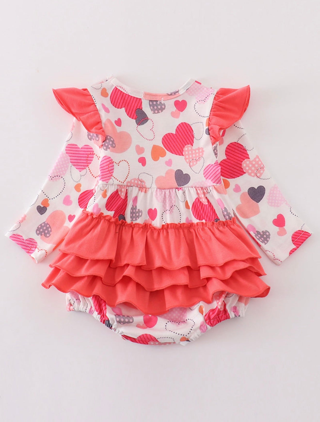 Pink Valentine heart ruffle bubble