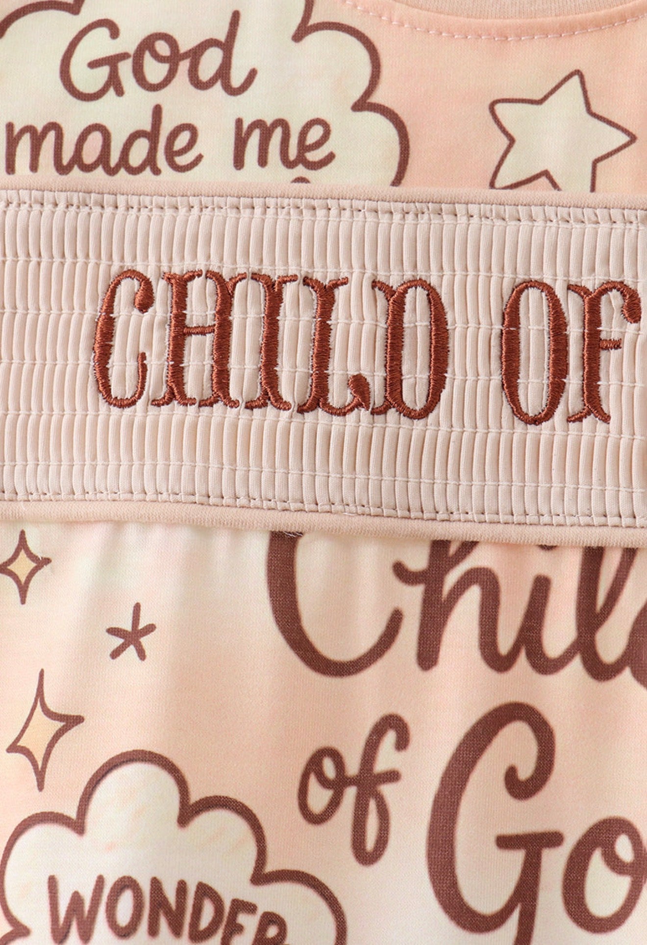 Child of God smocked romper