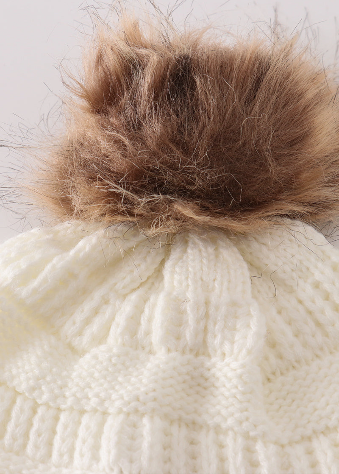 Kids and Adult Pompom Cable Beanie