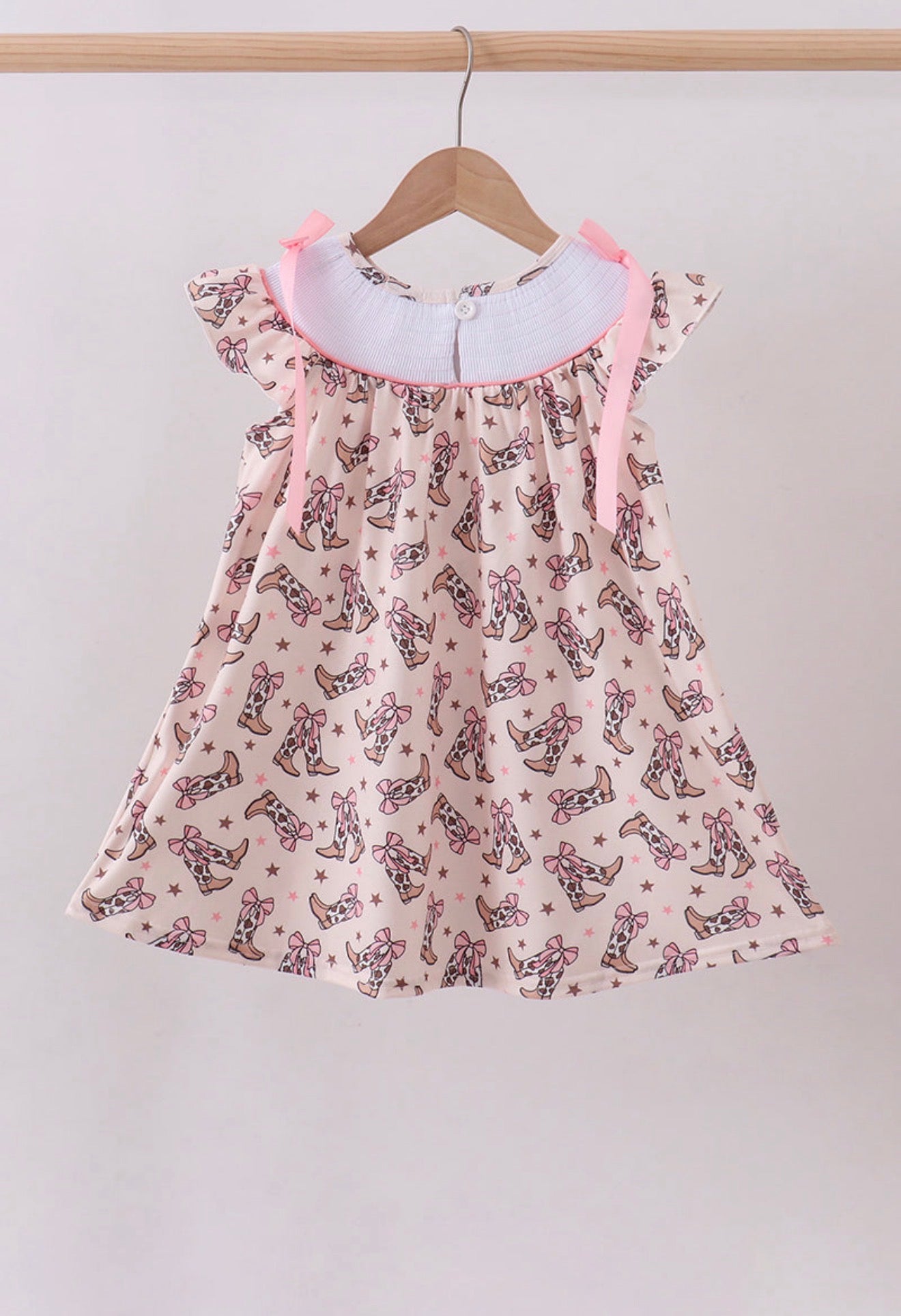Western cowgirl boots smocked dress
