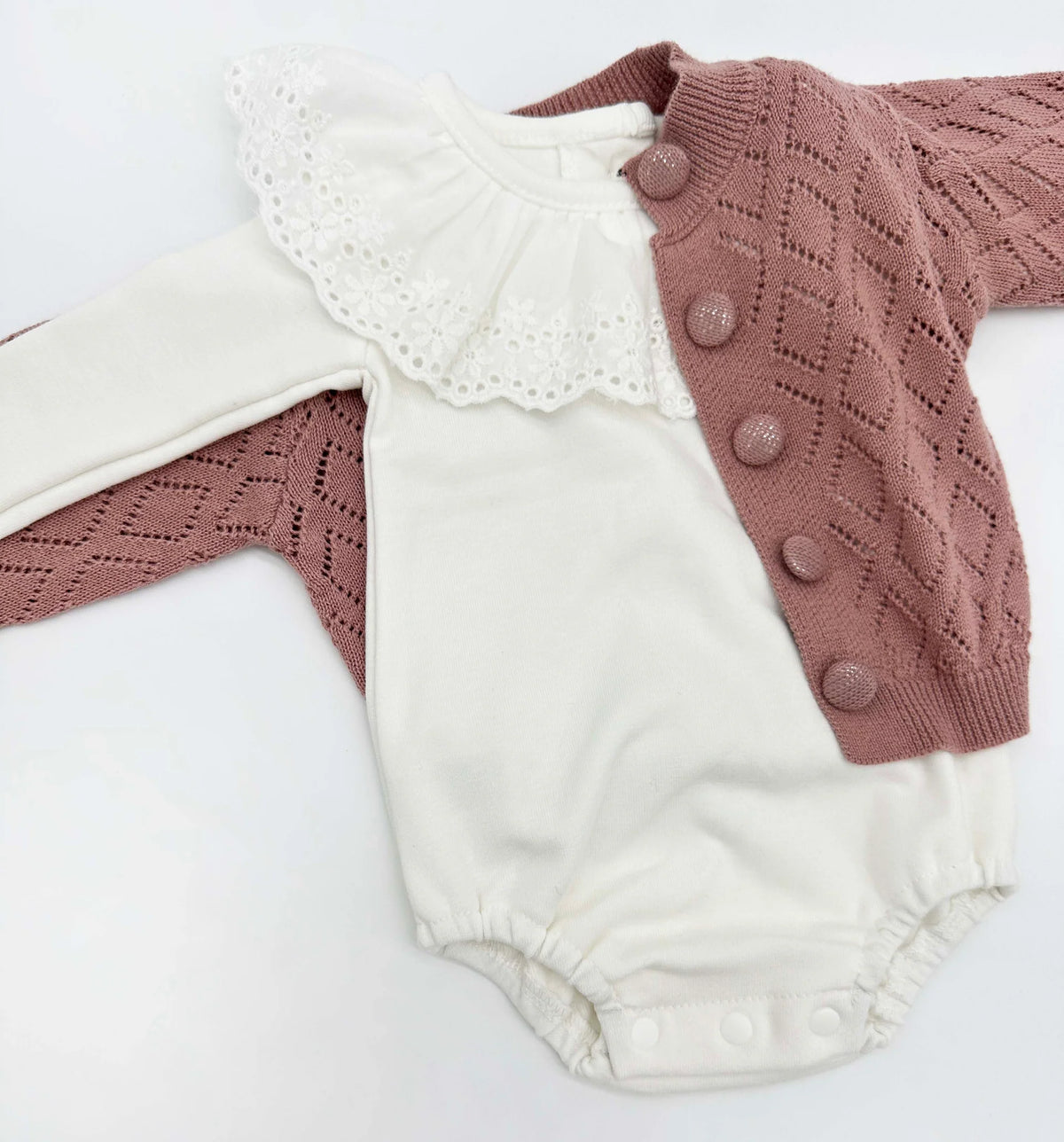 Ellanor Pointelle Diamond Cardigan