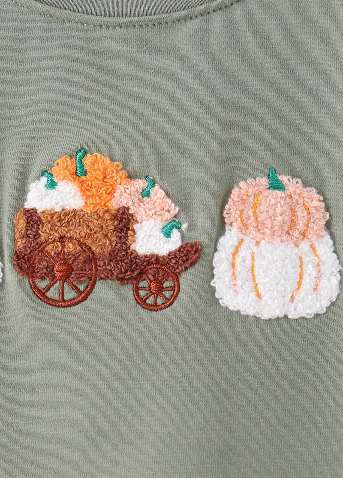 Green pumpkin french knot top
