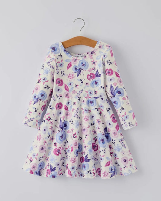 Purple Floral Baby Girl Dress