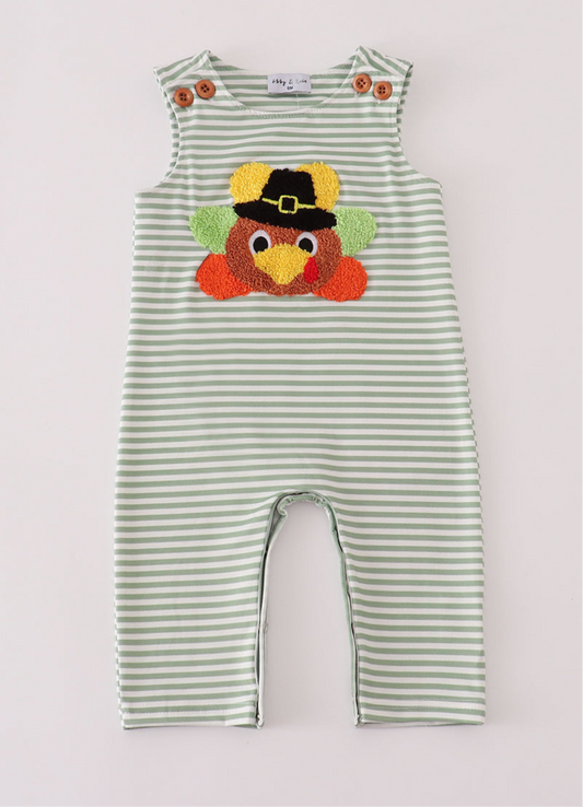 Green Turkey French Knot Stripe Boy’s Jonjon