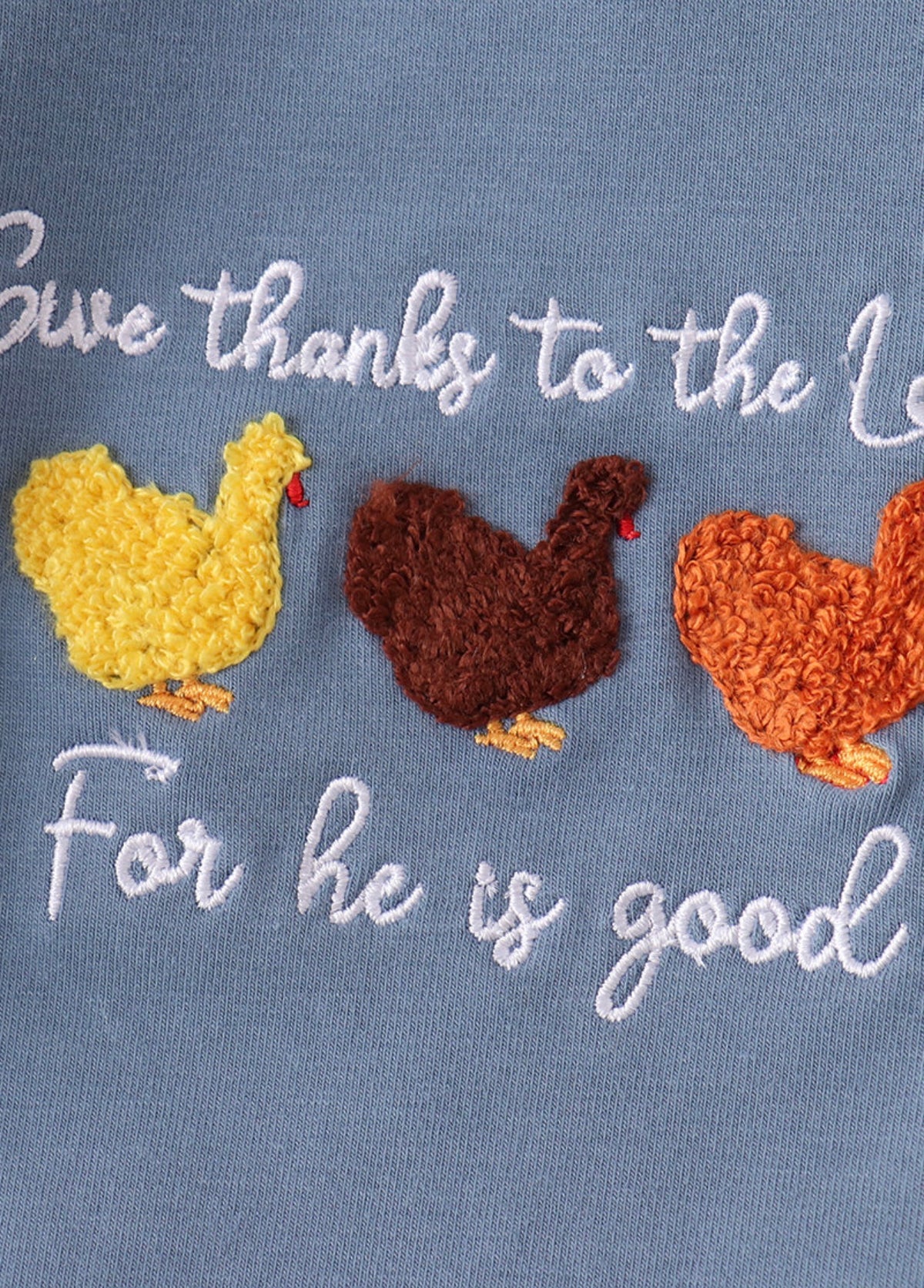 Teal turkey french knot ruffle bubble