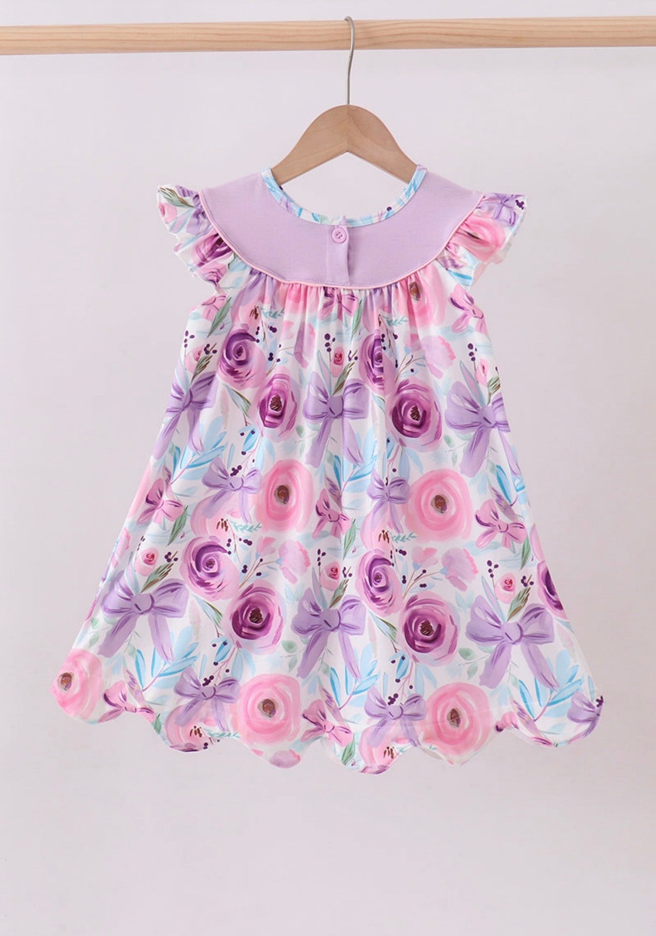 Purple MAMA’S GIRL floral embroidery dress
