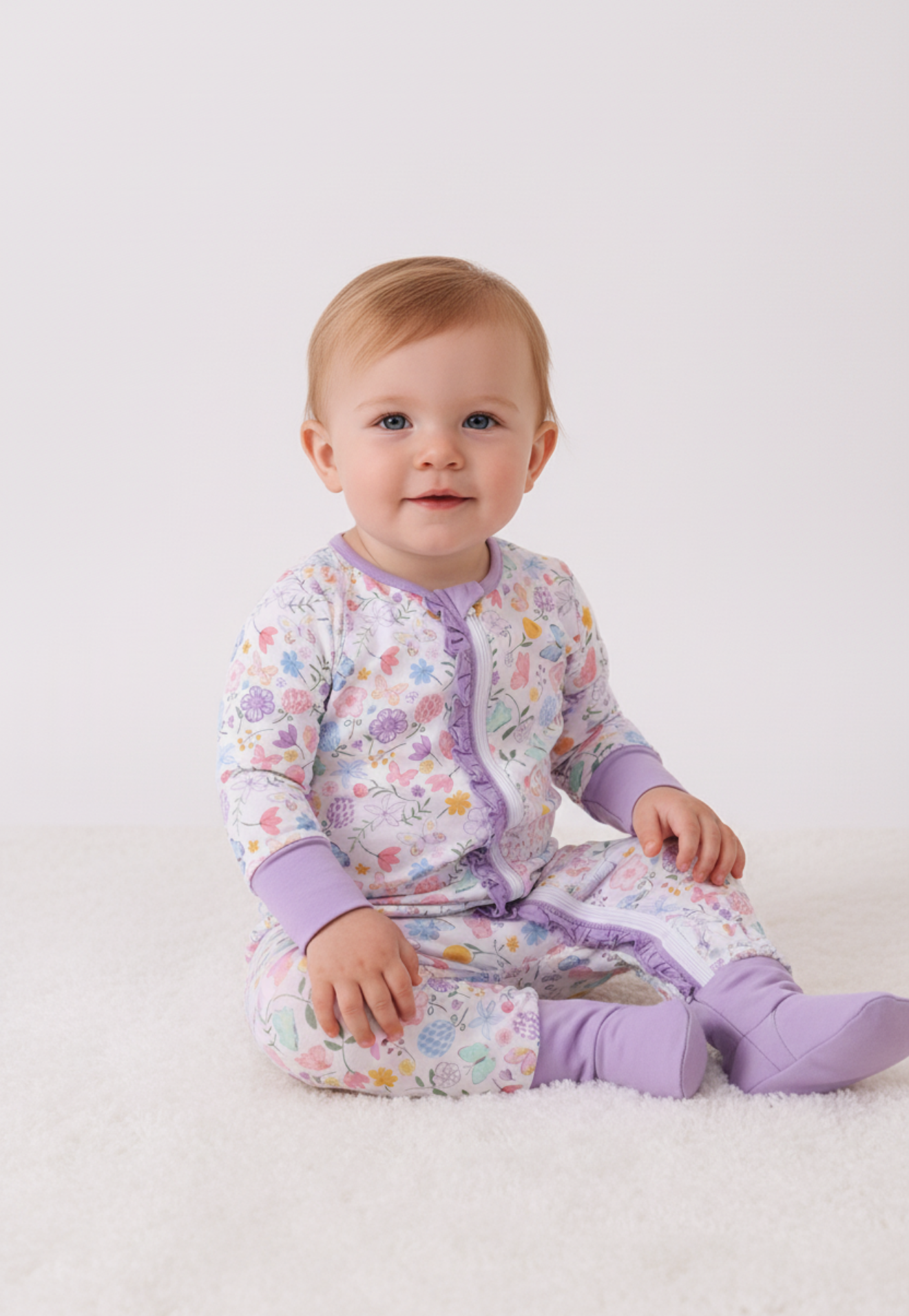 Premium Butterfly Garden Bamboo Romper
