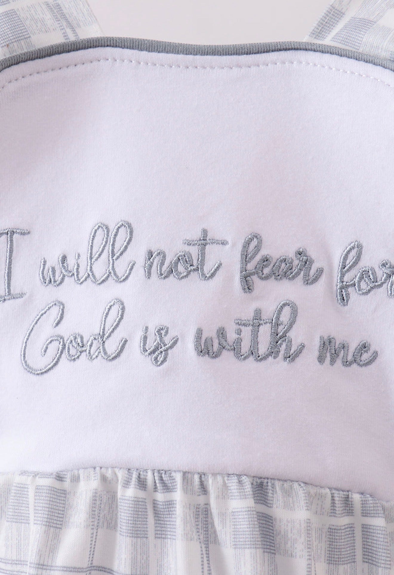 Blue Faith Quote Embroidered Bubble